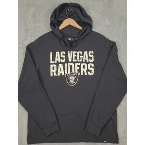 Black Las‎ Vegas Raiders Box Out Headline Pullover Hoodie Mens Large 47' Brand